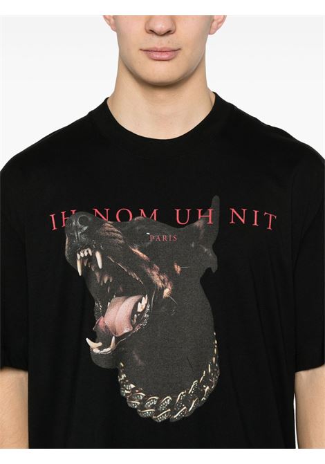 T-shirt Dobermann in nero ih num uh nit - uomo IH NOM UH NIT | NUS25242009